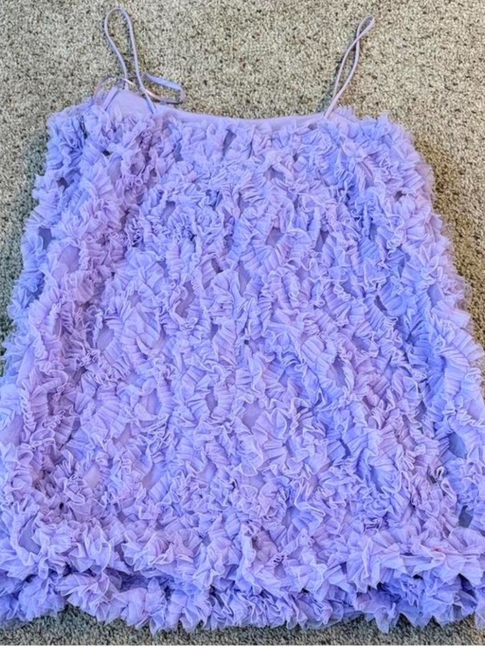 ASOS Lilac Ruffle Mini Dress - Picture 4 of 7